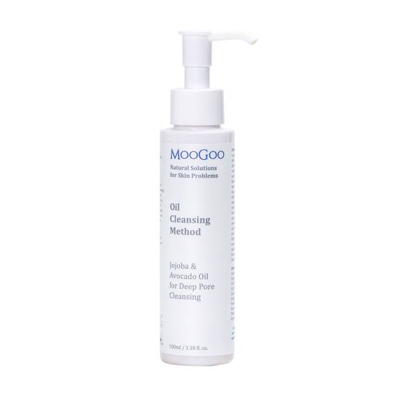 Oil Cleansing Method in white pump bottle with Jojoba & Avocado Oil for Deep Pore Cleansing