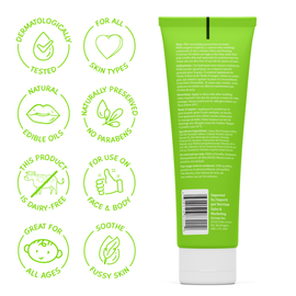 MooGoo uses healthy natural ingredients and natural oils in effective amounts. pH balanced. Cruelty free. For all ages and all skin types.